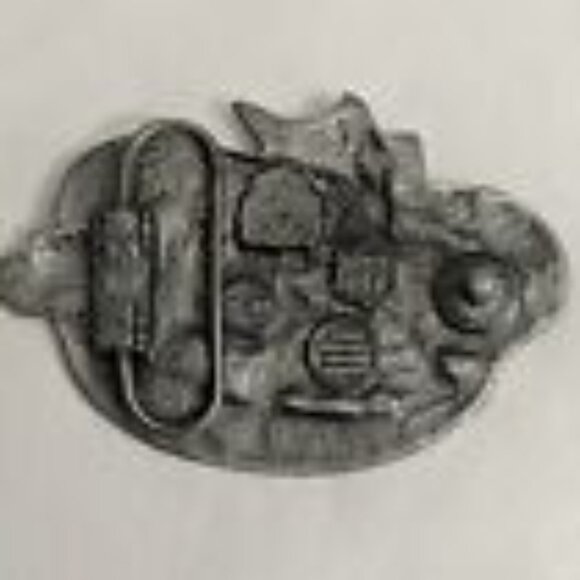 Vintage Biker Belt Buckle Live To Ride Screaming Eagle Banner 1981 Bergamot USA - Picture 4 of 9